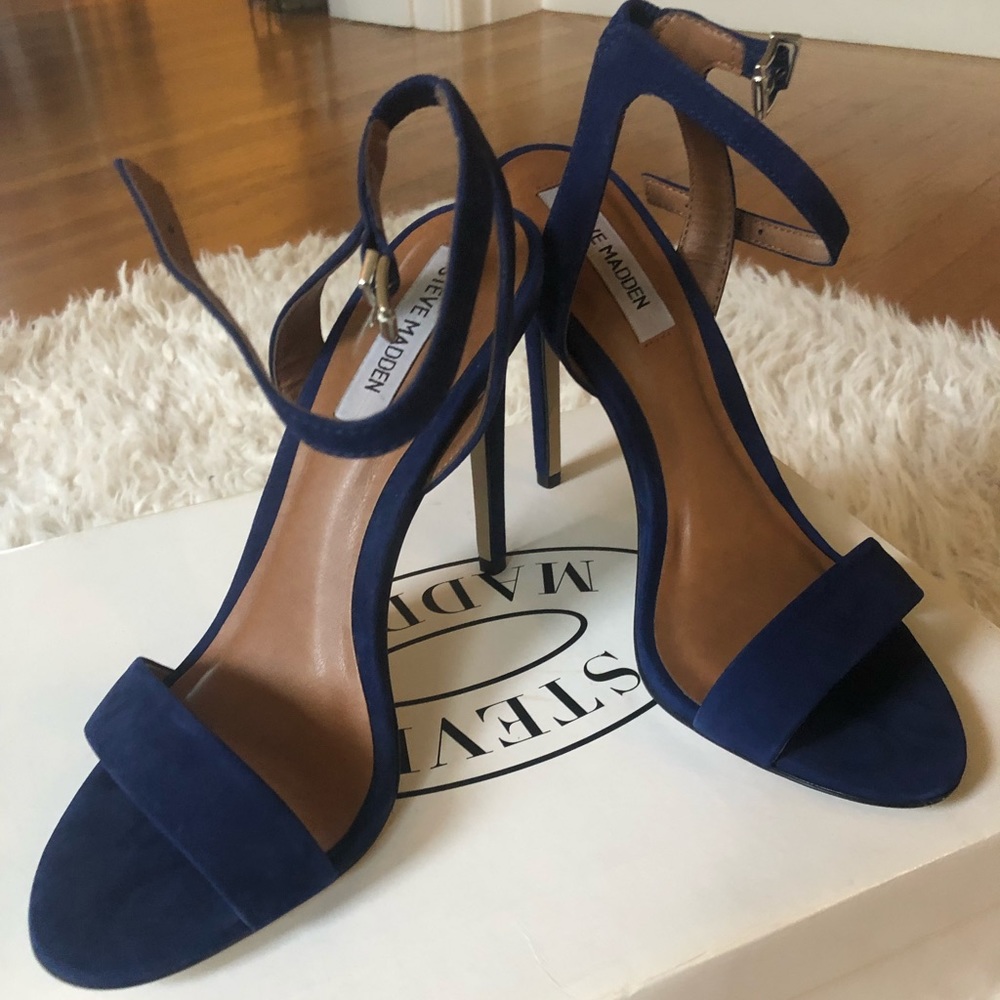 Steve Madden strappy heel landen blue suede